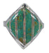 Authentic Sterling Silver Southwest Turquoise Opal Ring Size 4-3/4 QX82454